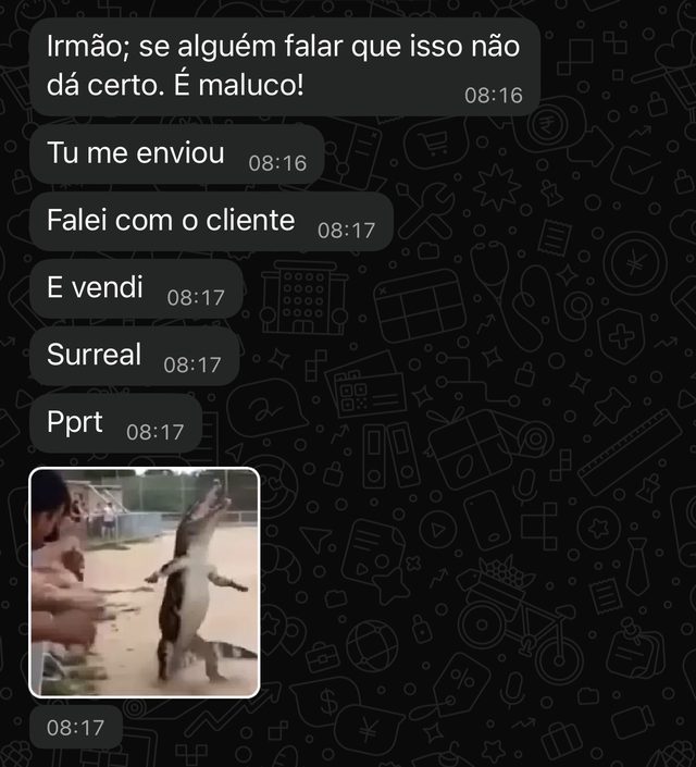 Print de WhatsApp: mentor conta que aplicou o script e vendeu